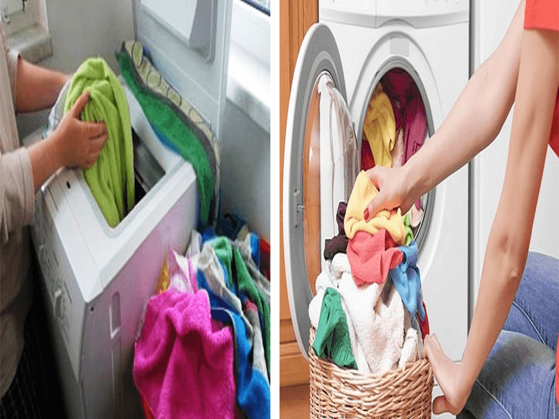 Máy giặt quá tải do nhiều đồ