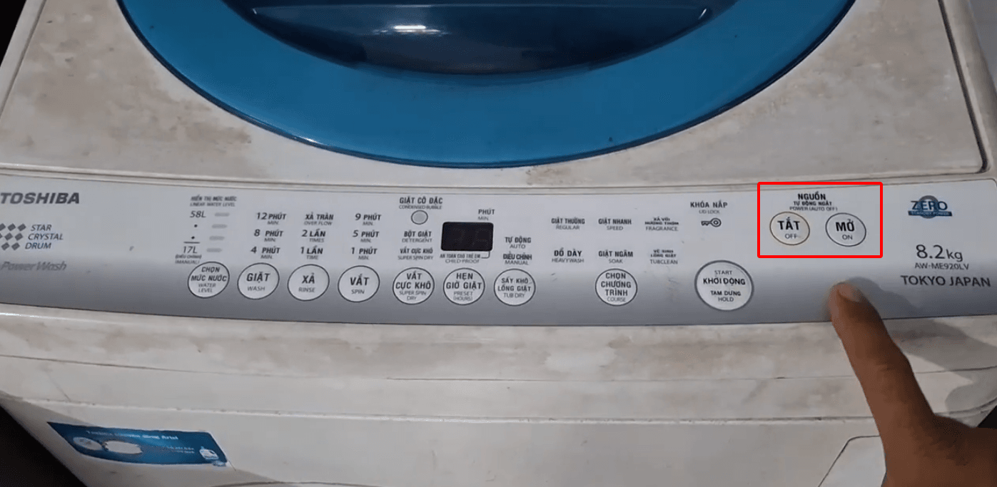 kiểm tra nút bấm khi máy giặt mất nguồn